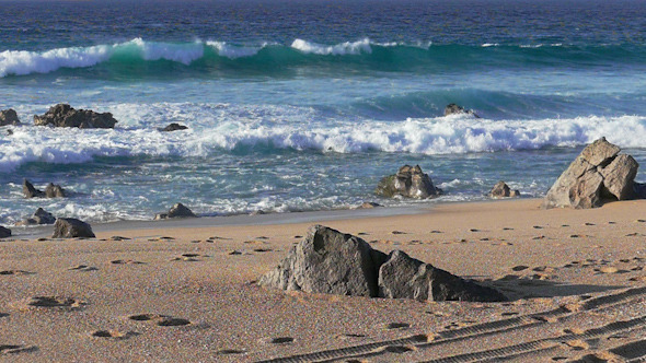 Woman Running on Beach 