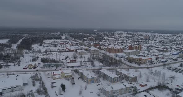 Aerial view of winter city 10