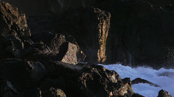 Waves Atlantic Ocean Breaking onto Rocks