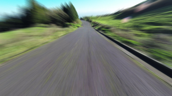 Fast Driving onto Curved Mountain Road