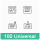 100 Universal Line Custom Shape Icons - GraphicRiver Item for Sale
