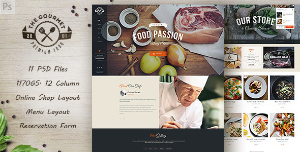Gourmet – Food & Restaurant PSD Template