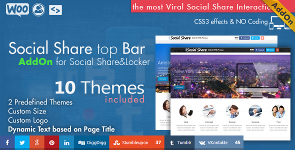 Complemento de la barra superior de Social Share - WordPress
