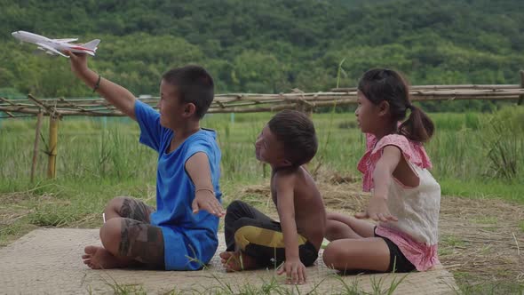 Children Playing Airplane