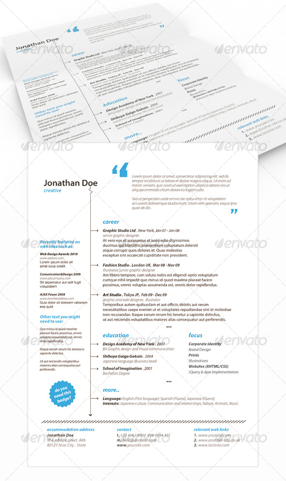 Graphics: Business Design Minimal Modern Resume