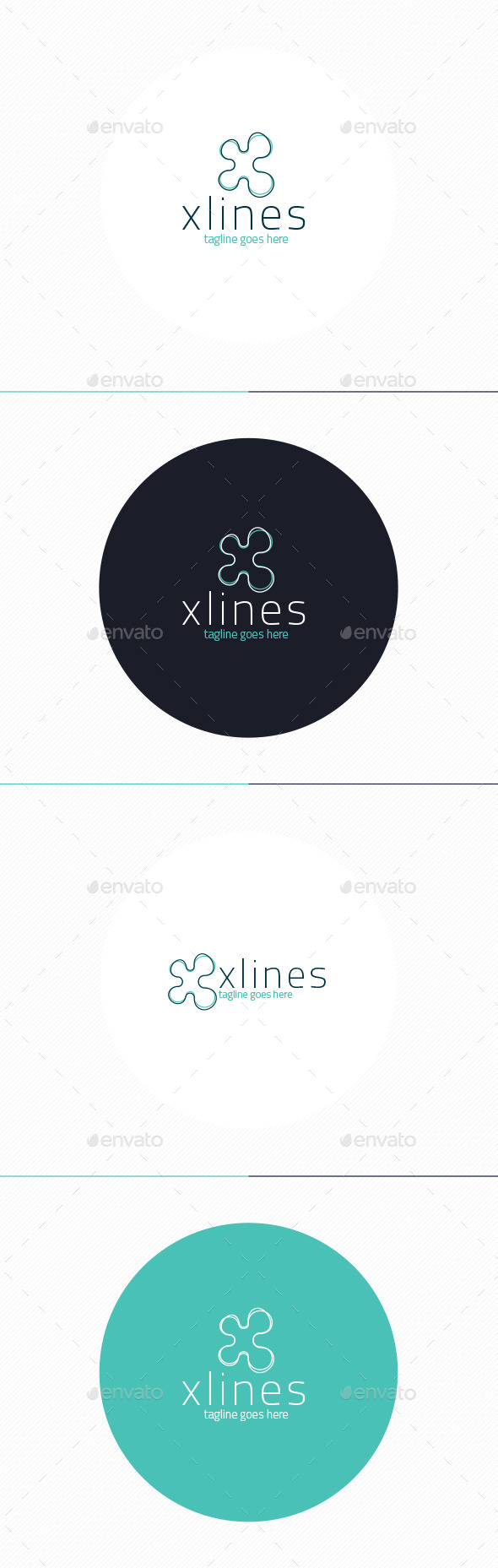 X Lines Logo • Letter X