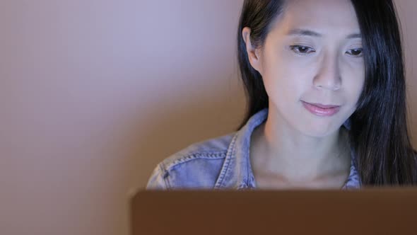 Woman focus on using notebook computer 