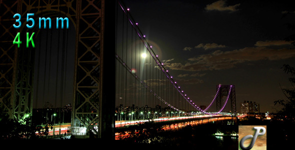 George Washington Bridge On Moonlit Night