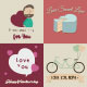 Happy Valentines Day Flat Design Cards - GraphicRiver Item for Sale