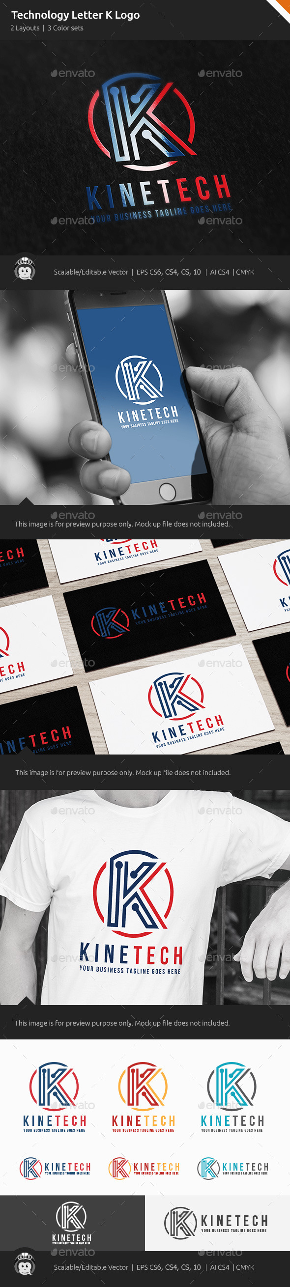 Kinetic Technology Letter K Logo