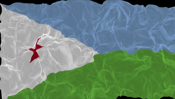 flag Djibouti turns into smoke. State weakening concept a crisis, alpha channel