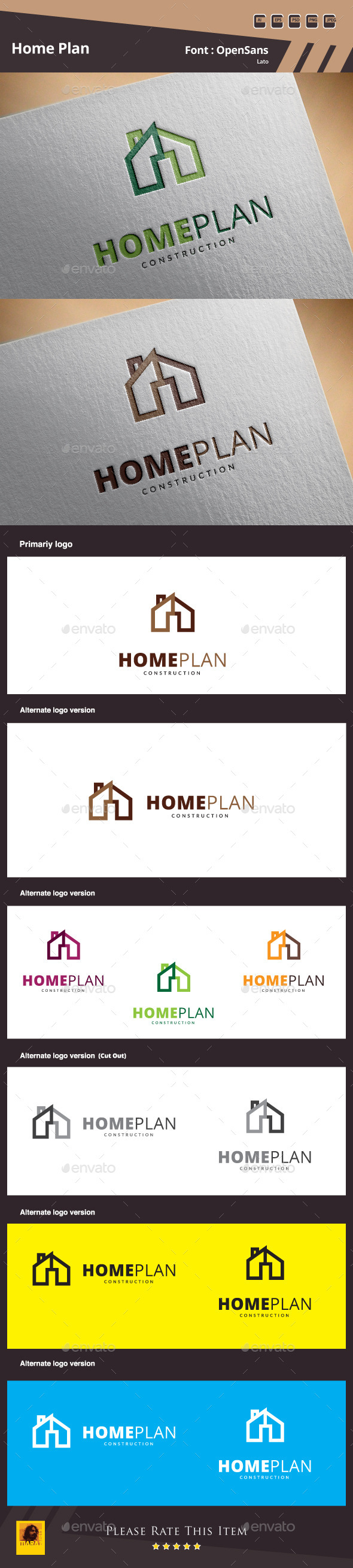 Home Plan Logo Template