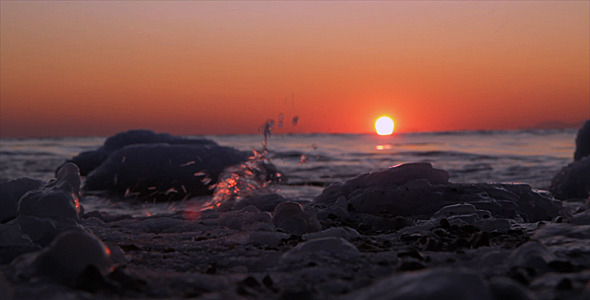 Winter Sea Sunset Timelapse