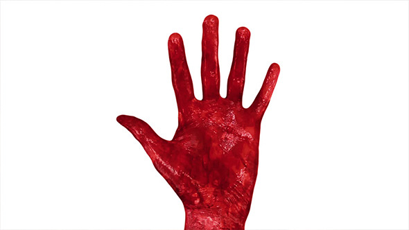 Bloody Red Hand In Fire