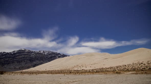 Star filled sky above the Eureka Dunes - Death Valley National Park - Time Lapse