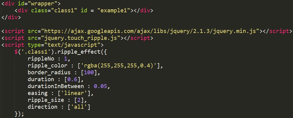 Touch Ripple Jquery Plugin