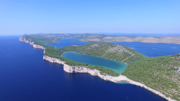 Aerial view of the intact Dalmatian shore