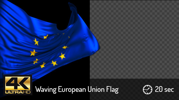 Realistic Waving EU Flag