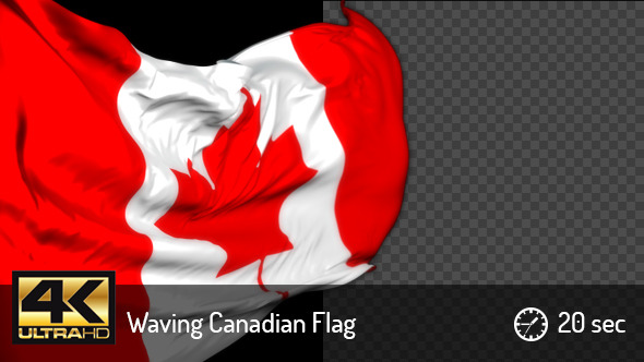 Realistic Waving Canadian Flag