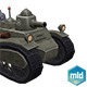 Low Poly Cartoon Old Tank - 3DOcean Item for Sale