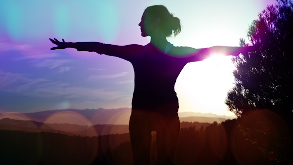 Yoga Teacher, Amazing Sunset, Mountain Clifftop 12