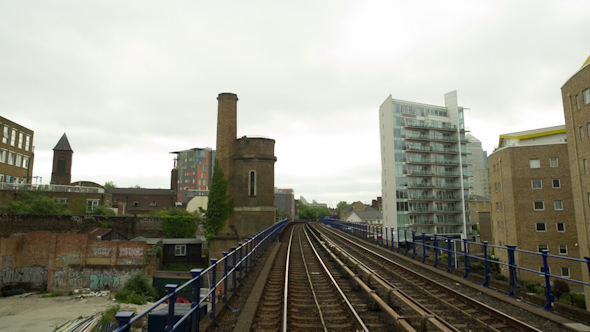 Train Canary Wharf In London, Docklands Light Railway 3