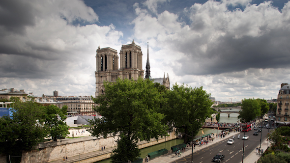 Panoramic View Of Notre Dame, Paris France 1