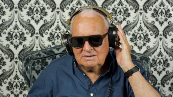 Funky Grandpa Dj With Headphones 2 alt
