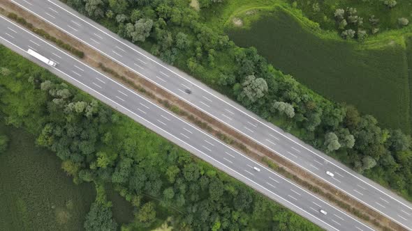 Aerial View Driving Car