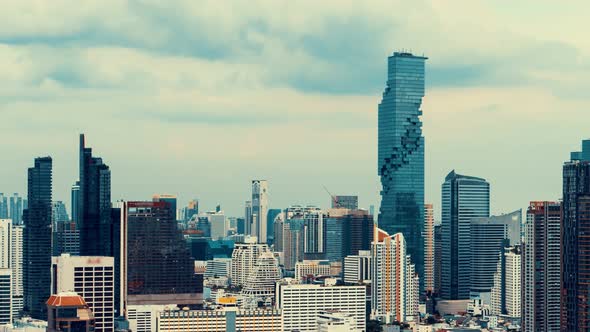 Time Lapse Cityscape and Highrise Buildings in Metropolis City Center