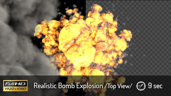 Realistic Bomb Explosion from Top View