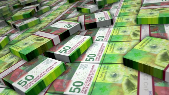 Swiss Francs money banknote pack loop