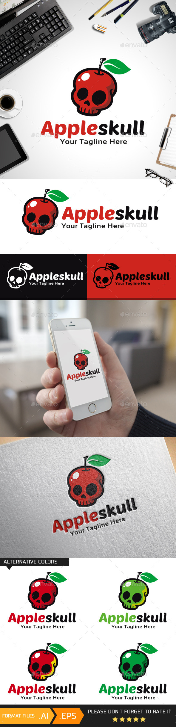 Apple skull logo template