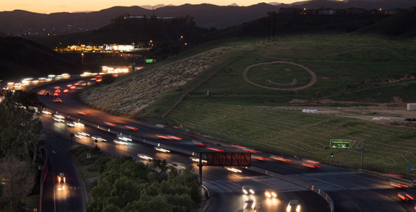 Sunset over Smiley Face on a Hill