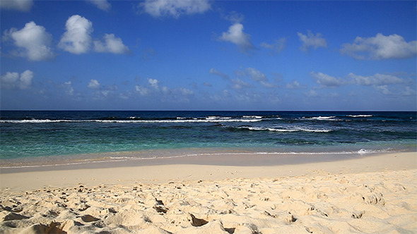 Beach Sand and Ocean Sea Waves