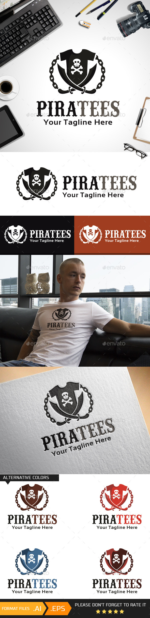 Piratees Logo Template
