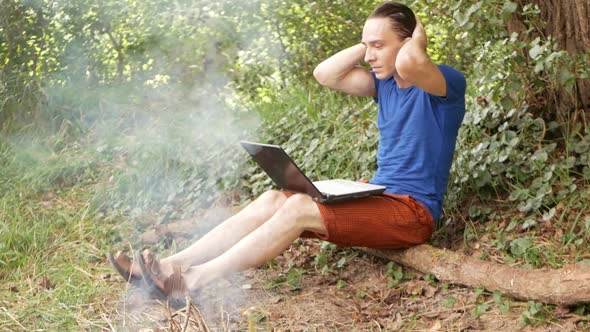 Man Communicates Via Video Link