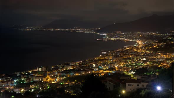 Borgio Verezzi, Italy. Nightscape Timelapse on the Ligurian Riviera.