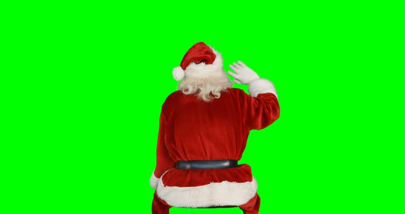 Santa claus waving hands 4k