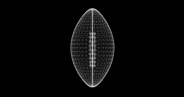Hologram Screen of a Rugby Ball