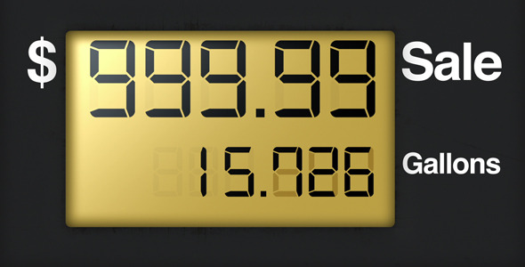 Gas Station Pump Display Extreme Prices - 2 Videos