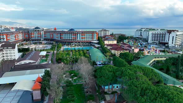 Panorama Hotels aerial view 4 K Alanya Turkey