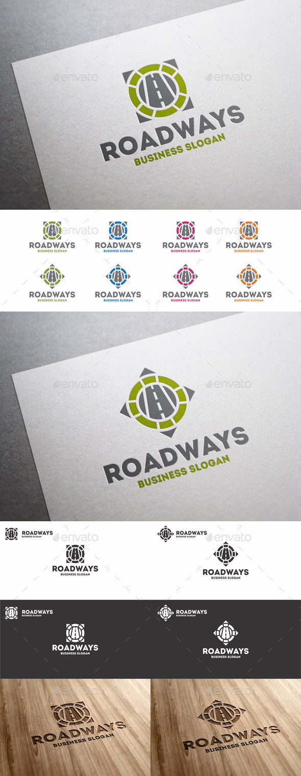 Road Ways Directions Logo Template