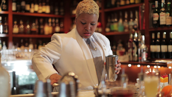 Female Cocktail Waiter In A Classic Looking Cocktail 8 alt