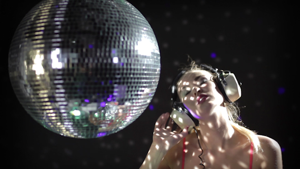 Beautiful Blonde Girl Dances Discoball 14 alt