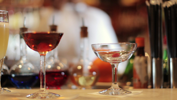 Cocktail Waiter In A Classic Looking Cocktail Bar Bartender 1