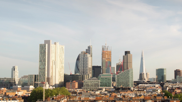 London Skyline Sunset, Financial Center Business England 2