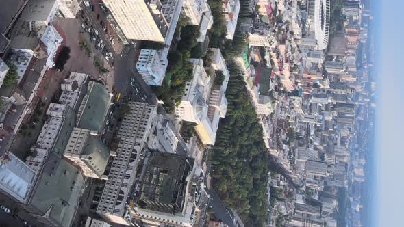 Vertical Video  Kyiv Ukraine Aerial View of the City