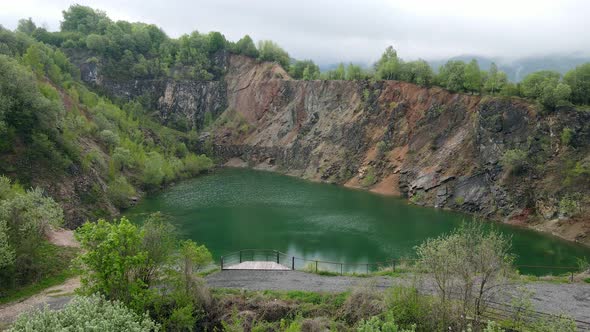 Aerial view of Lake Benatina in Slovakia