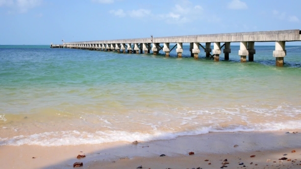 Pier In Summer Day At The Sea On Tropical Island